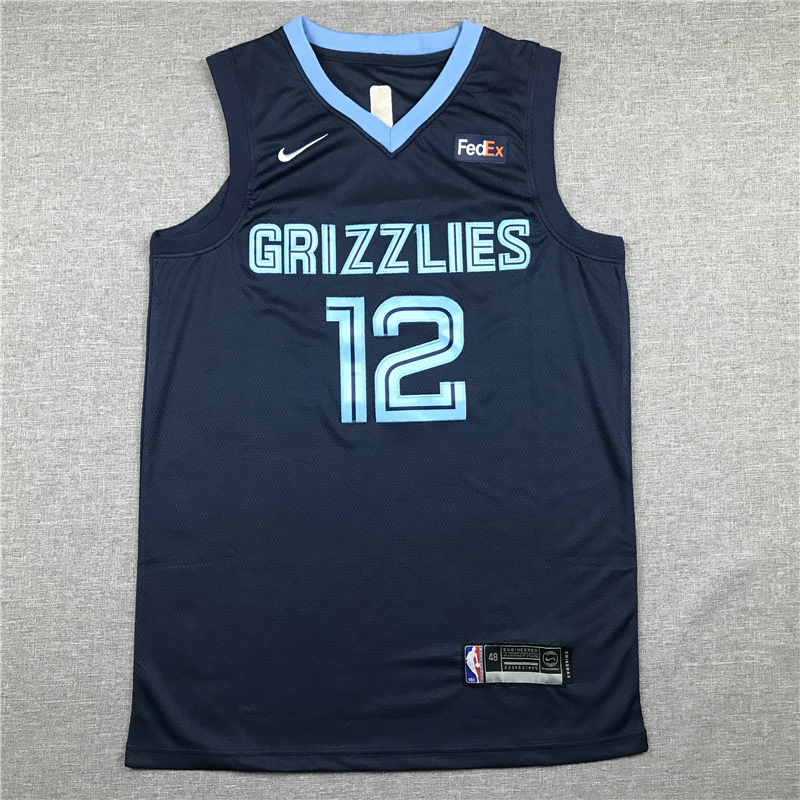 Men's Memphis Grizzlies Ja Morant #12 Navy Replica Fast Break Jersey
