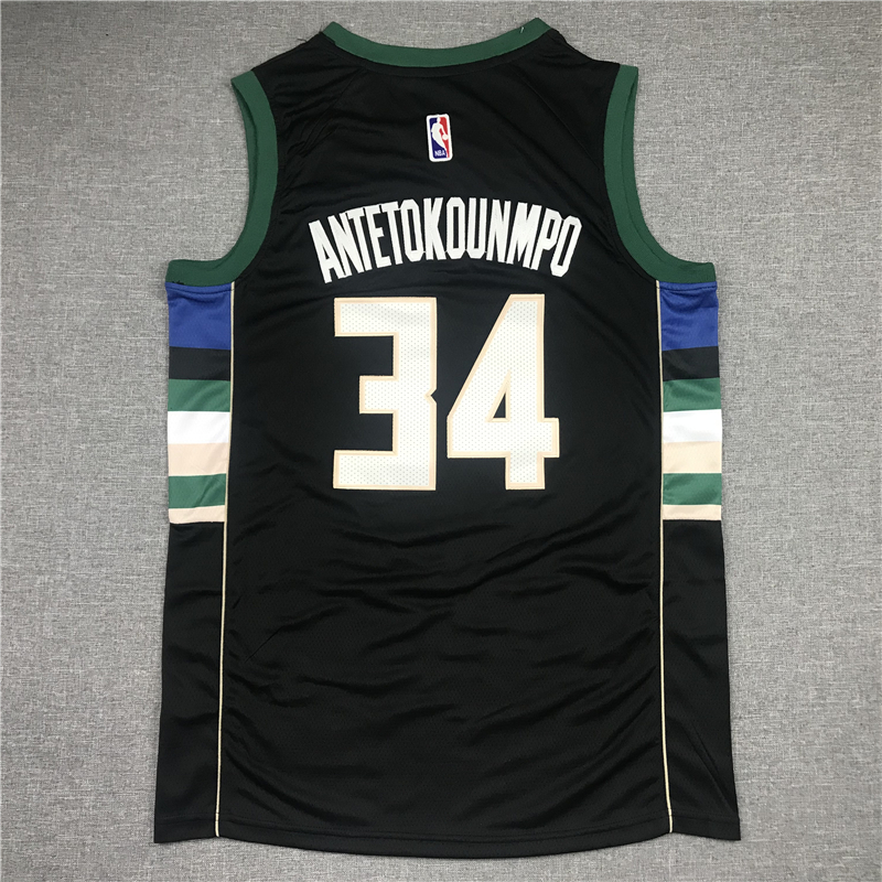 Men's Milwaukee Bucks Giannis Antetokounmpo #34 Black Player Jersey