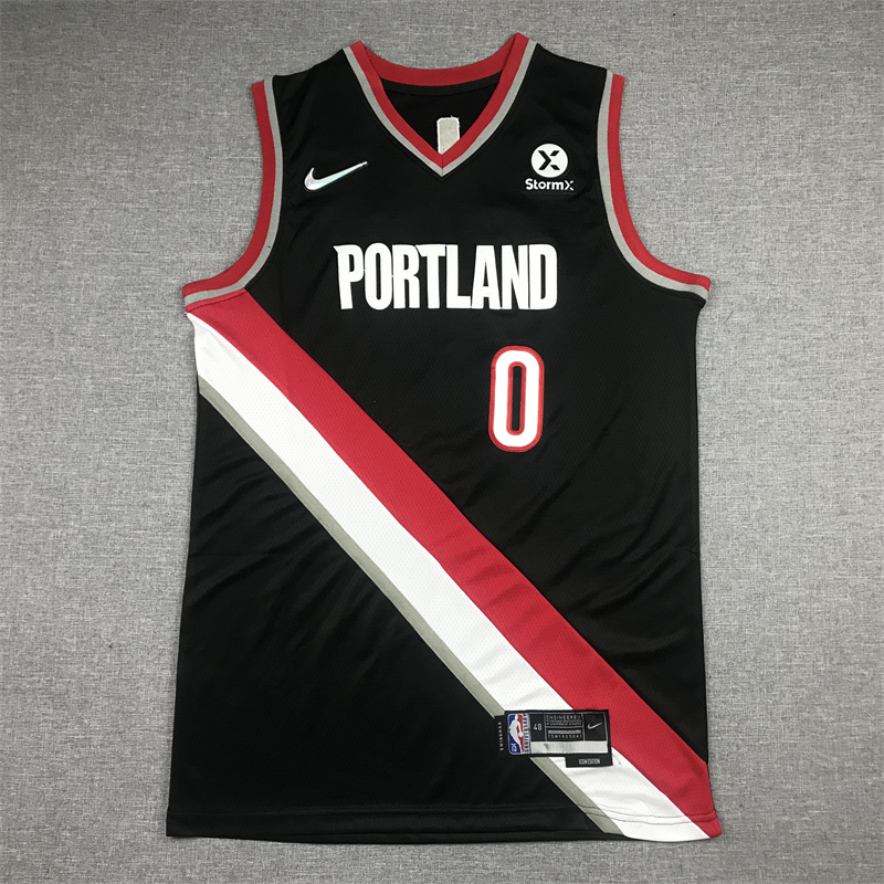 Men's Portland Trail Blazers Damian Lillard #0 Black Swingman Jersey