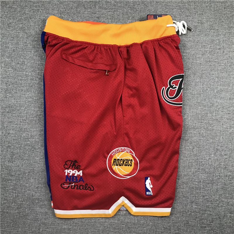 Men's Houston Rockets/New York Knicks Red/Blue Splicing Basketball Shorts