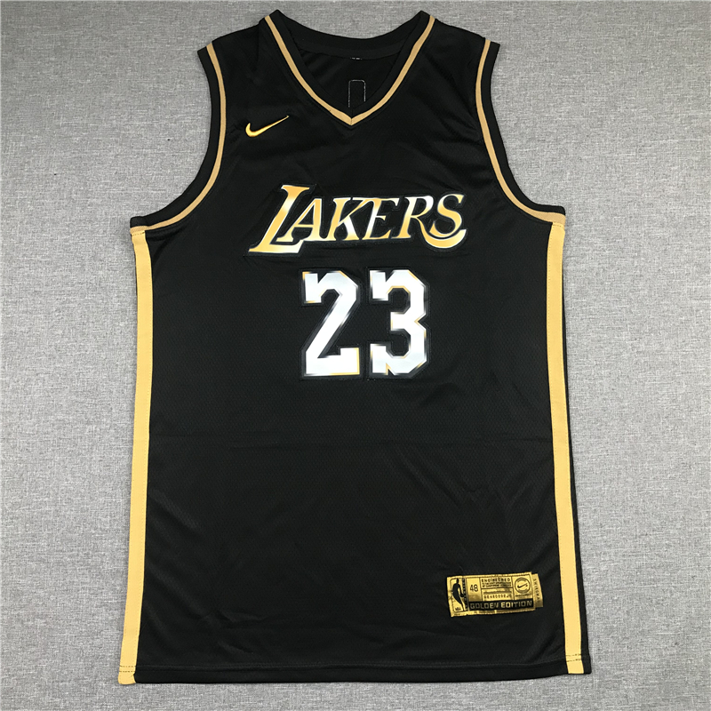 Men's Los Angeles Lakers LeBron James #23 Black Swingman Player Jersey