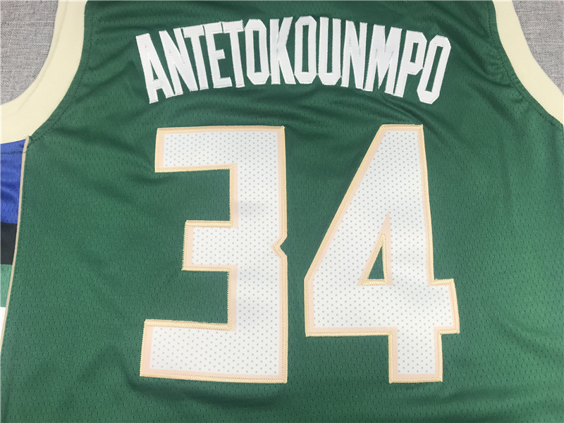 Men's Milwaukee Bucks Giannis Antetokounmpo #34 Green Player Jersey