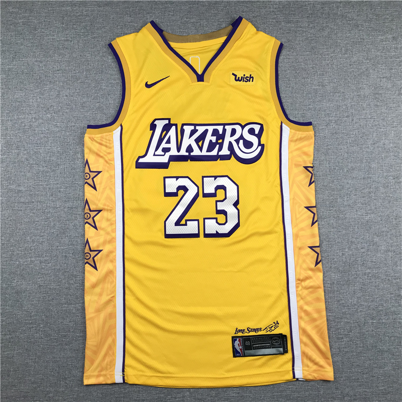 Men's Los Angeles Lakers LeBron James #23 Yellow Swingman Jersey