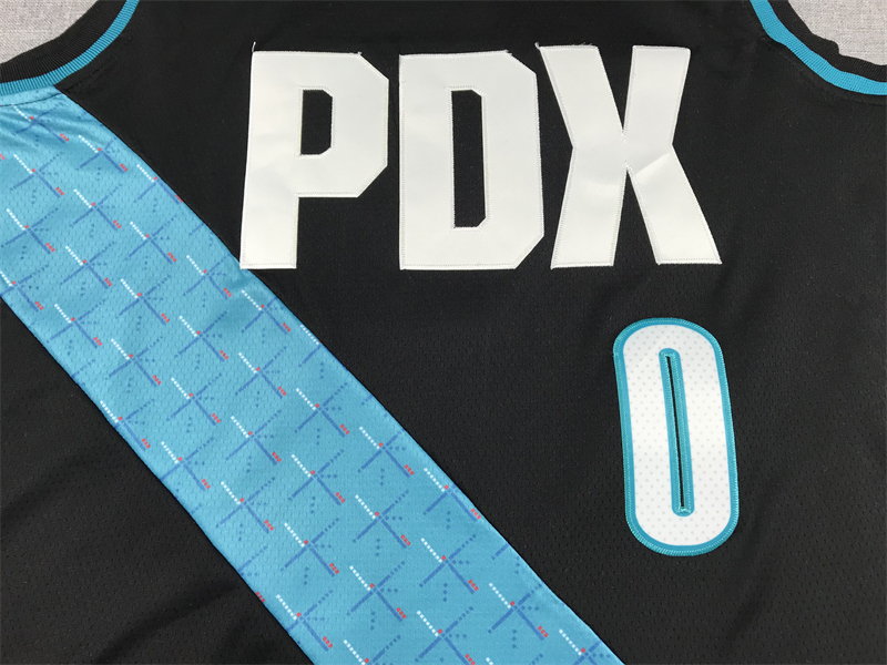 Men's Portland Trail Blazers Damian Lillard #0 Black 2022/23 Fastbreak Jersey - City Edition