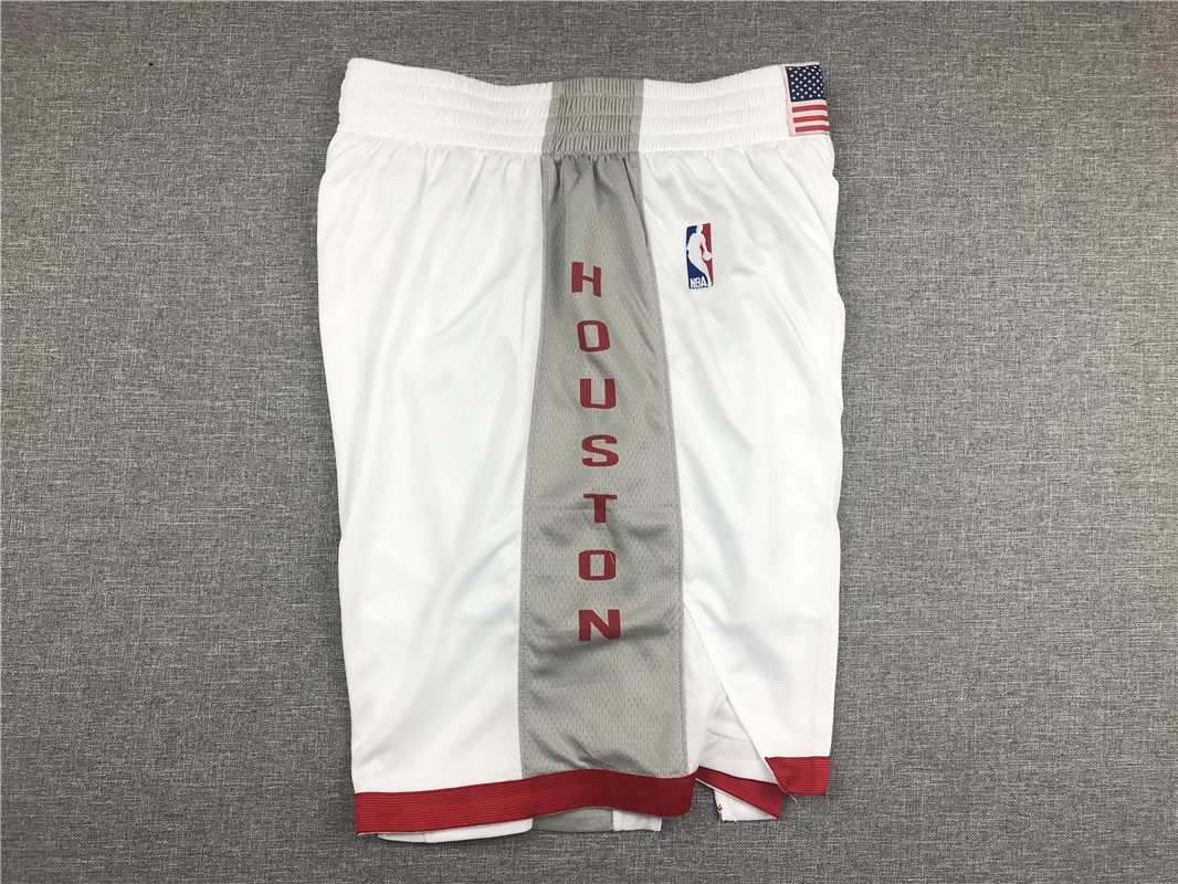 Men's Houston Rockets White Pocket Shorts