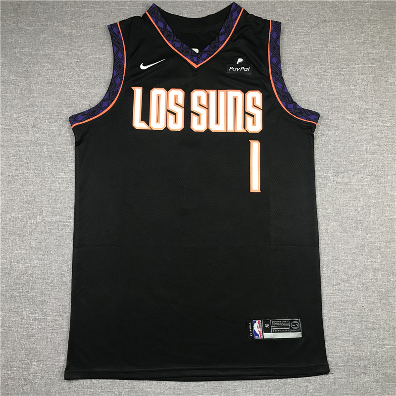 Men's Phoenix Suns Devin Booker #1 Black Replica Jersey - City Edition
