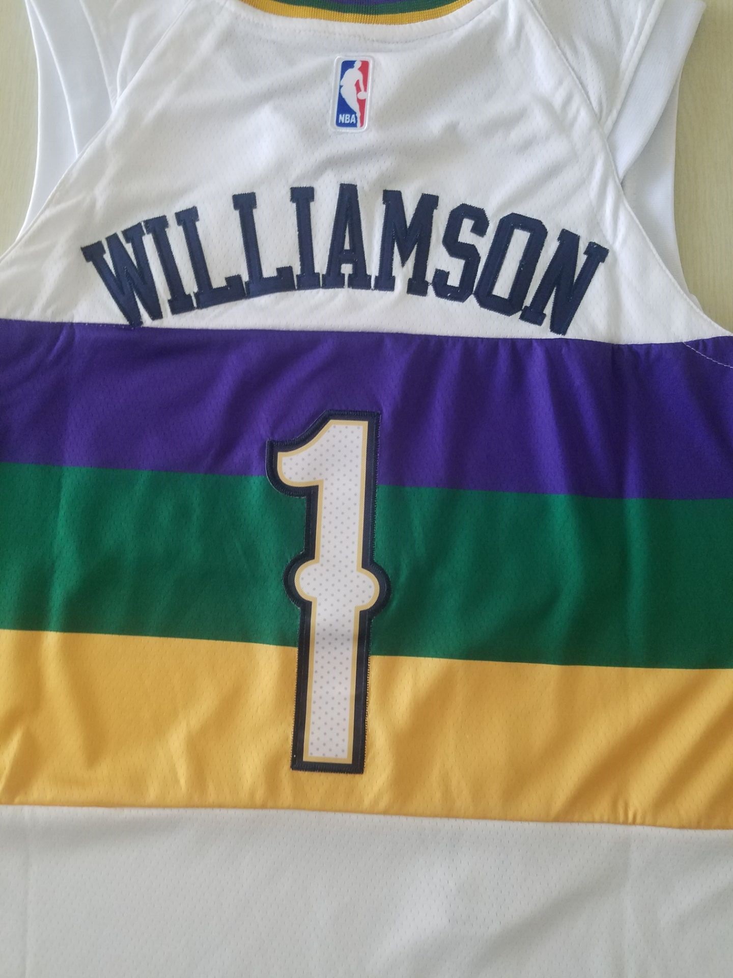Men's New Orleans Pelicans Zion Williamson #1 NBA White Swingman Player Jersey
