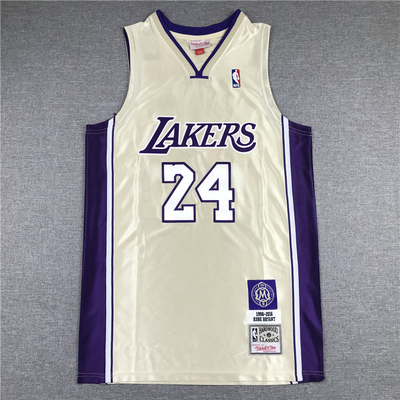 Men's Los Angeles Lakers Kobe Bryant Gold Hall of Fame Hardwood Classics Jersey