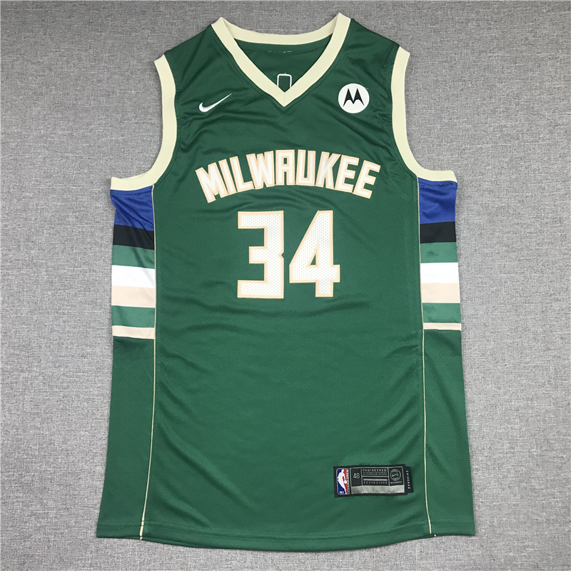 Men's Milwaukee Bucks Giannis Antetokounmpo #34 Green Player Jersey