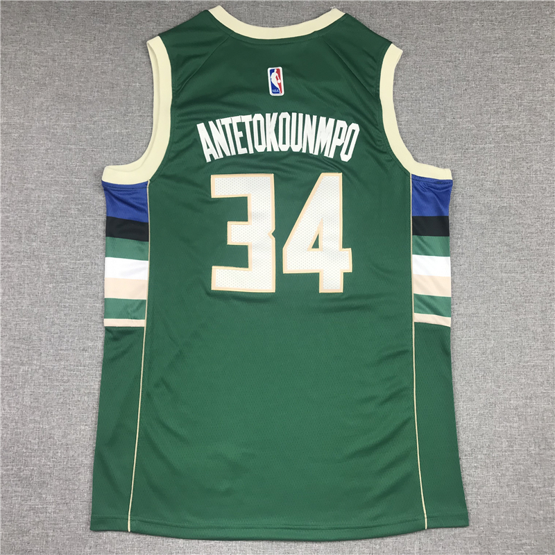 Men's Milwaukee Bucks Giannis Antetokounmpo #34 Green Player Jersey