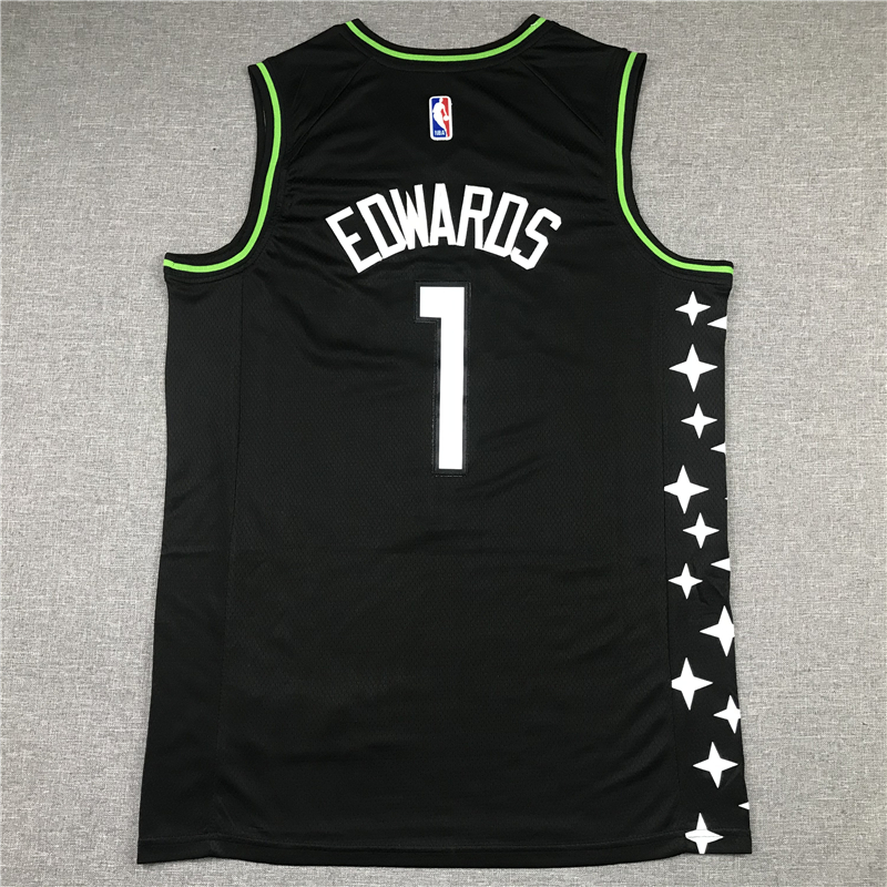 Men's Minnesota Timberwolves Anthony Edwards Black Swingman Jersey City Edition