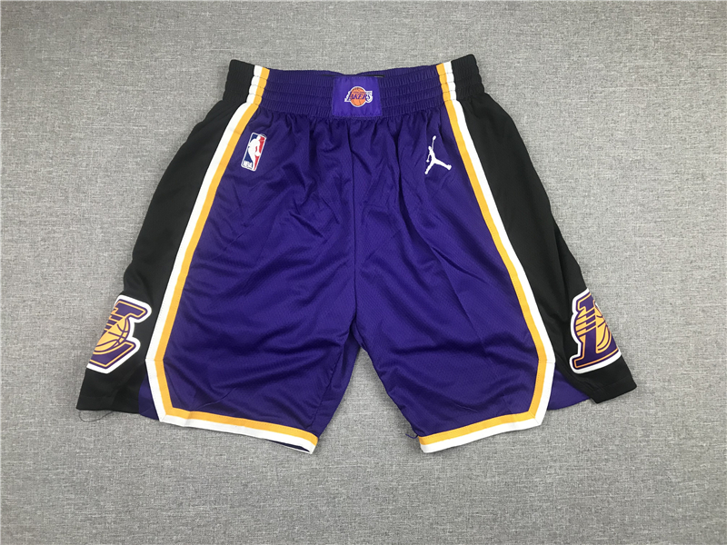 Men's Los Angeles Lakers Purple Hardwood Classics Basketball Shorts