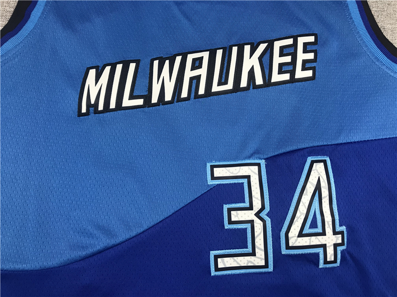 Men's Milwaukee Bucks Giannis Antetokounmpo Blue 2020/21 Swingman Player Jersey