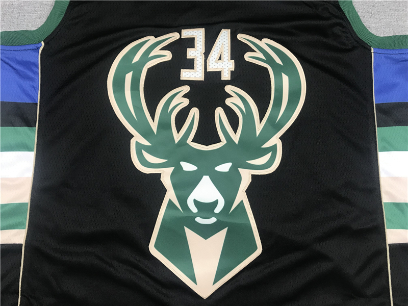 Men's Milwaukee Bucks Giannis Antetokounmpo #34 Black Player Jersey