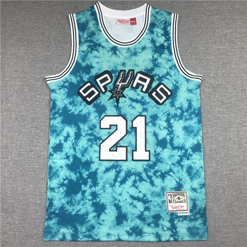 Men's San Antonio Spurs Tim Duncan #21 Blue Galaxy Swingman Jersey