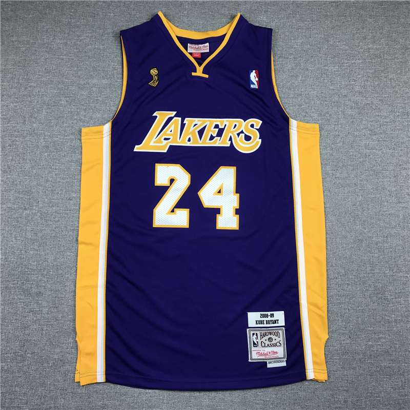 Men's Los Angeles Lakers Kobe Bryant Purple Hardwood Classics Authentic Jersey