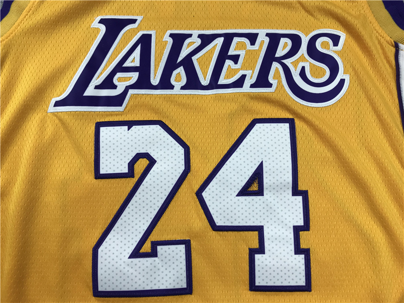 Men's Los Angeles Lakers Kobe Bryant #24 NBA Yellow Jersey - Retired Edition