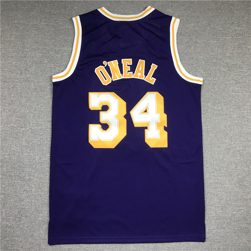 Men's Los Angeles Lakers Shaquille O'Neal #34 Purple 1996-97 Classics Jersey