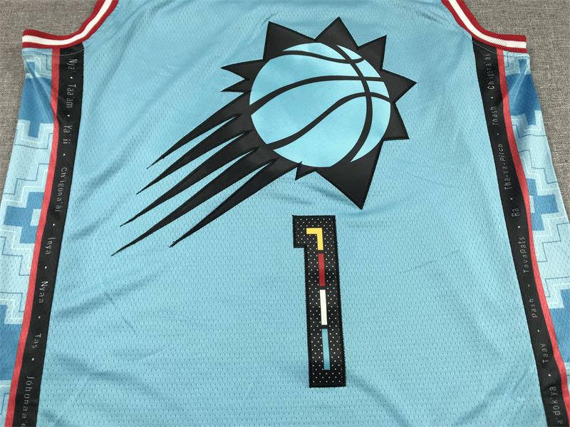Men's Phoenix Suns Devin Booker #1 Turquoise 2022/23 Swingman Jersey - City Edition