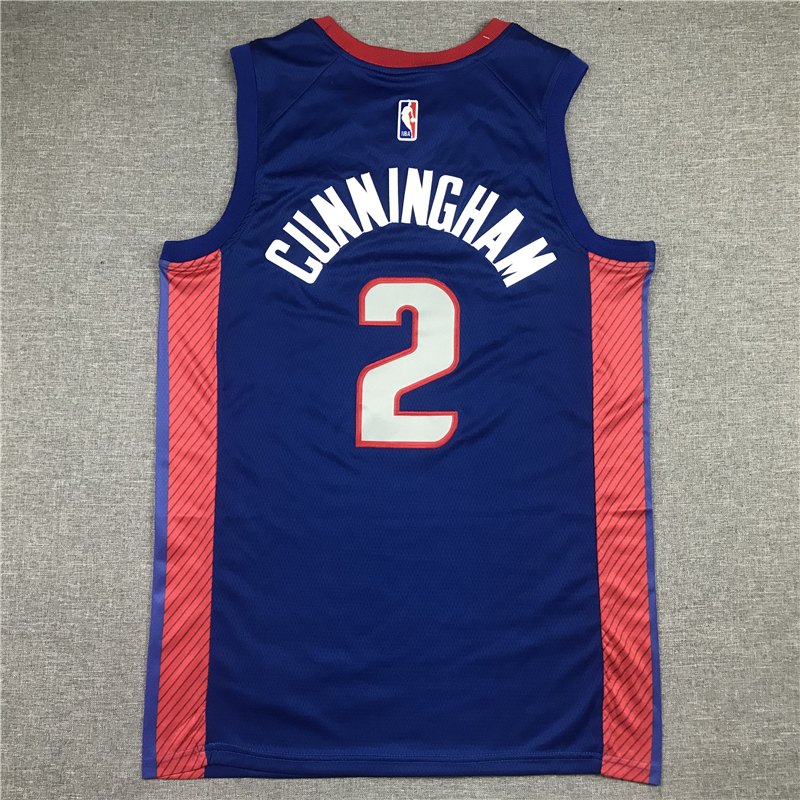 Men's Detroit Pistons Cade Cunningham Blue 2020/21 Swingman Fashion Jersey
