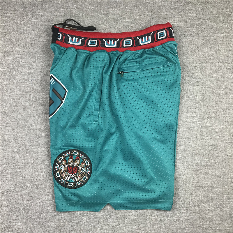 Men's Memphis Grizzlies Green Embroidered Pocket Basketball Shorts