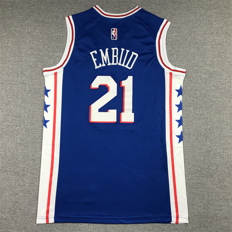 Men's Philadelphia 76ers Joel Embiid #21 Blue Swingman Jersey - Icon Edition
