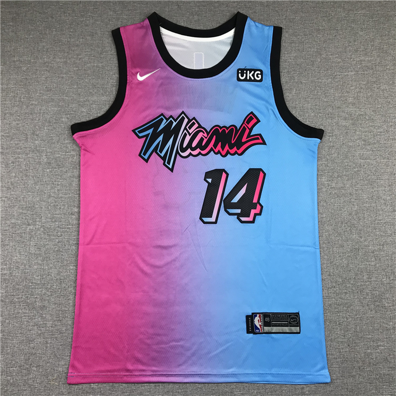 Men's Miami Heat Tyler Herro #14 Pink/Blue Swingman Player Jersey