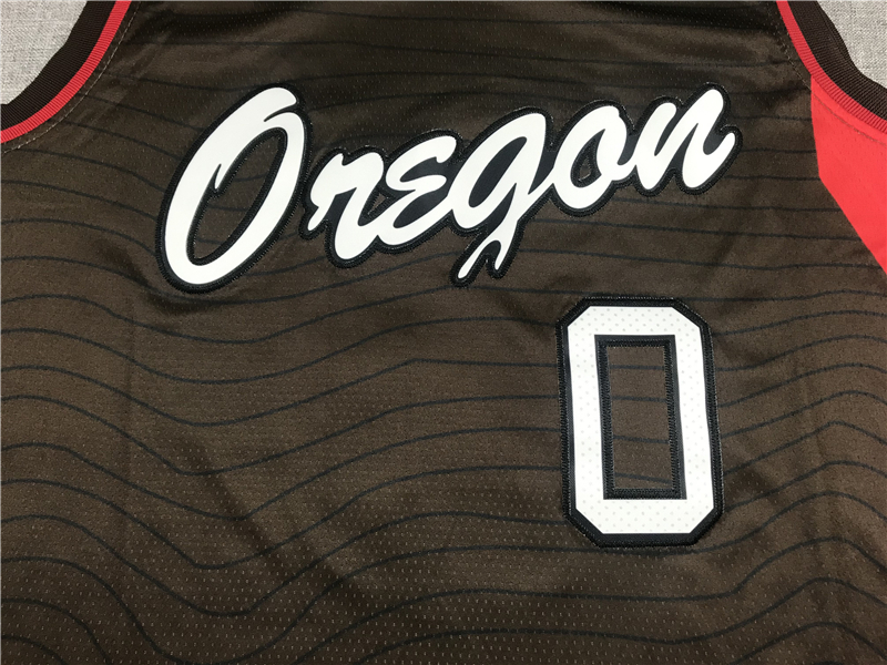 Men's Portland Trail Blazers Damian Lillard Brown Swingman Jersey City Edition