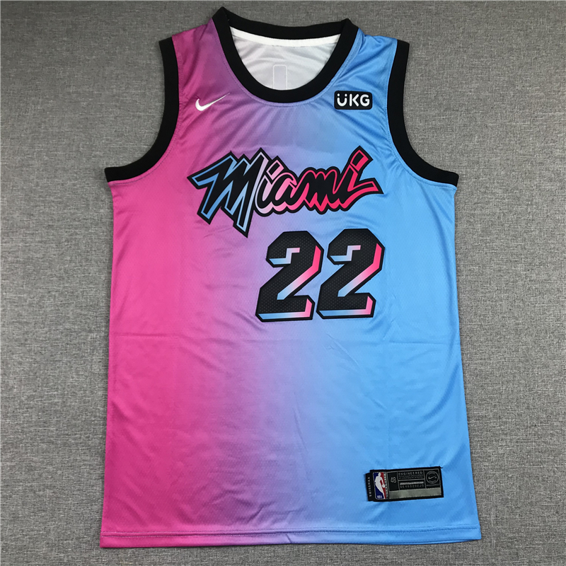 Men's Miami Heat Jimmy Butler #22 NBA Pink Blue Swingman Jersey - City Edition