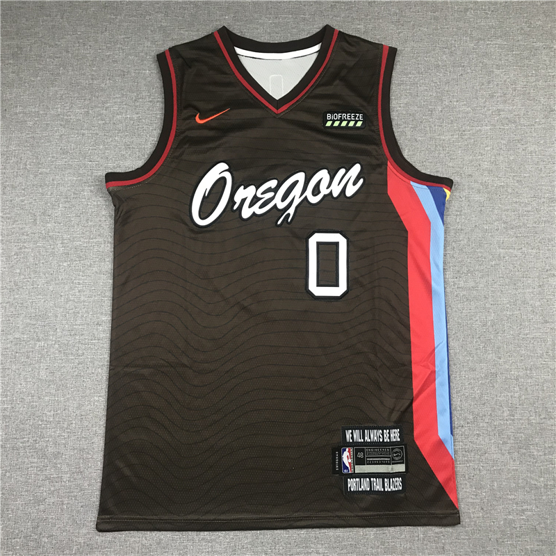 Men's Portland Trail Blazers Damian Lillard Brown Swingman Jersey City Edition