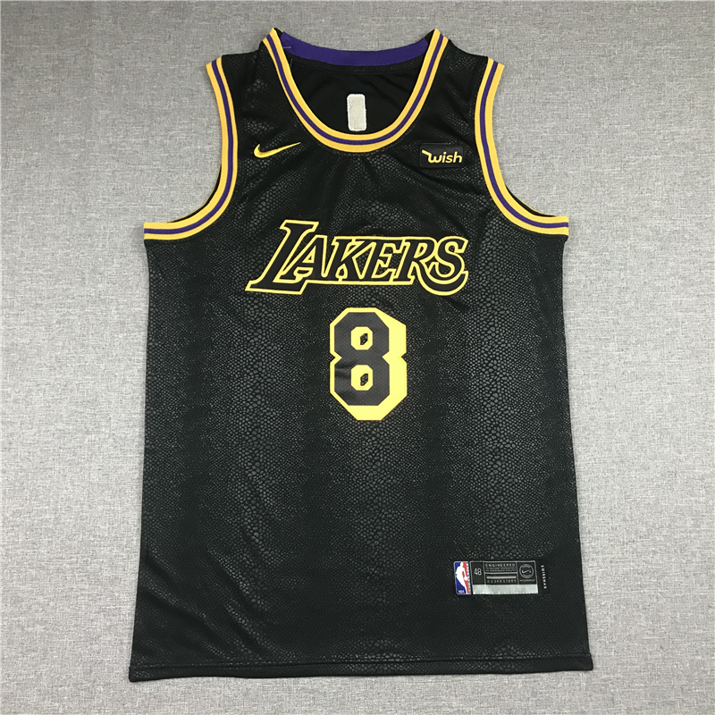 Men's Los Angeles Lakers Kobe Bryant #8-24 Black Mamba City Edition Swingman Jersey Black