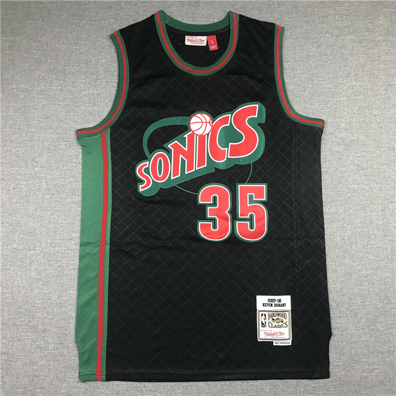 Men's Seattle SuperSonics Kevin Durant 2007-08 Black Hardwood Classics Swingman Jersey