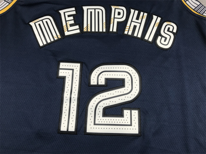 Men's Memphis Grizzlies Ja Morant #12 Navy City Edition Classic Jersey