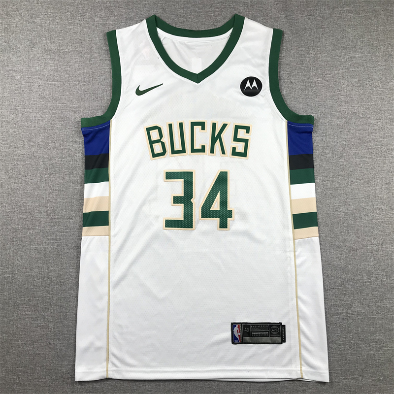 Men's Milwaukee Bucks Giannis Antetokounmpo #34 NBA White Player Jersey