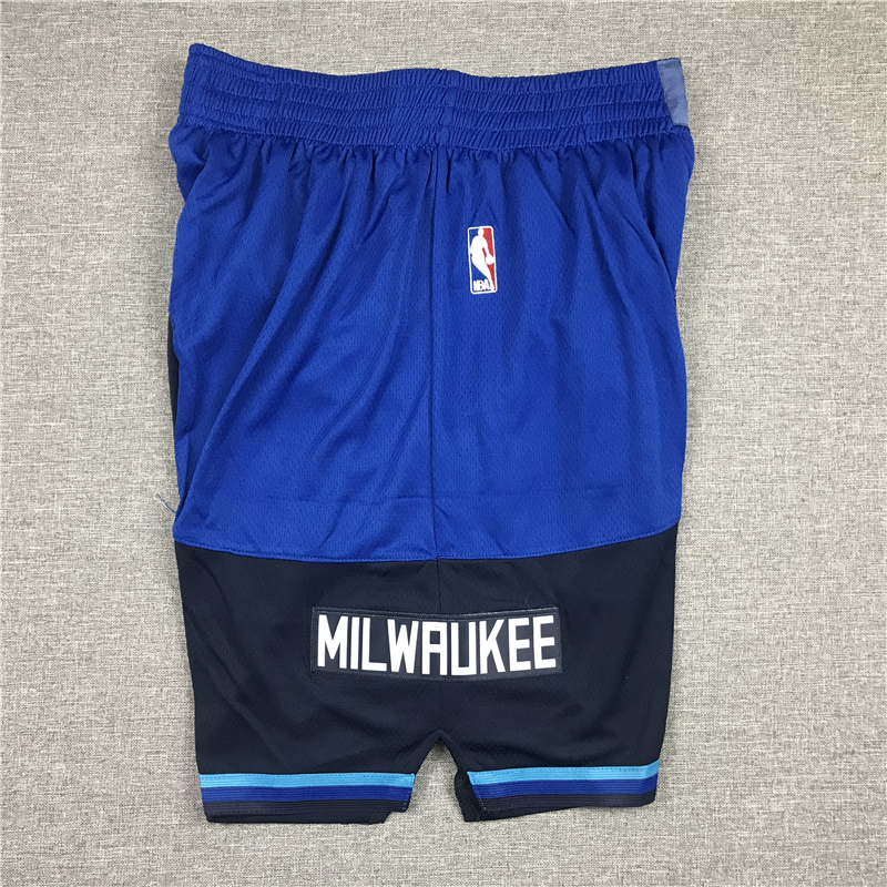 Men's Milwaukee Bucks Blue/Navy City Edition Basketball Shorts