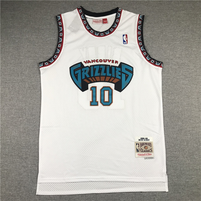 Men's Memphis Grizzlies Mike Bibby #10 White Classics Swingman Jersey