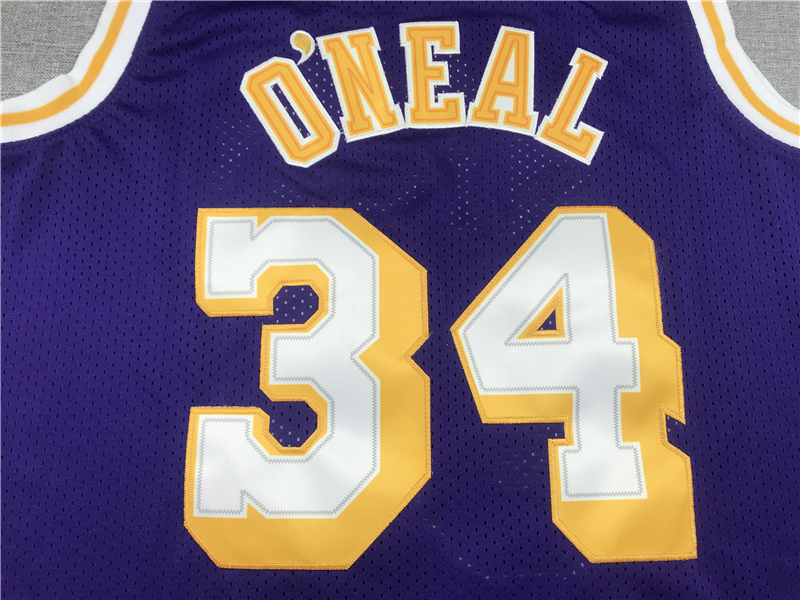 Men's Los Angeles Lakers Shaquille O'Neal #34 Purple 1996-97 Classics Jersey