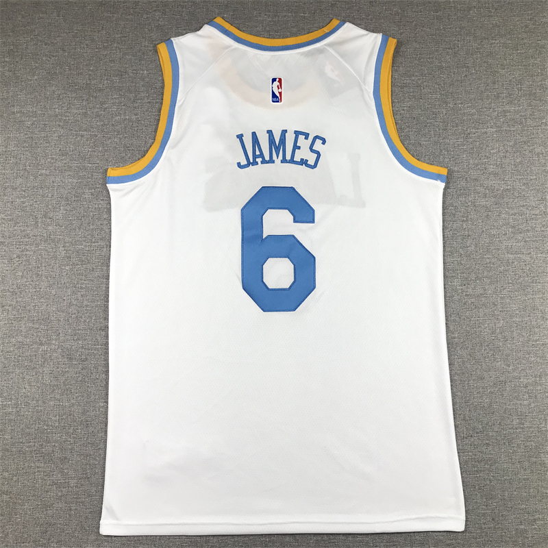 Men's Los Angeles Lakers LeBron James #6 White 2022/23 Swingman Jersey - Classic Edition