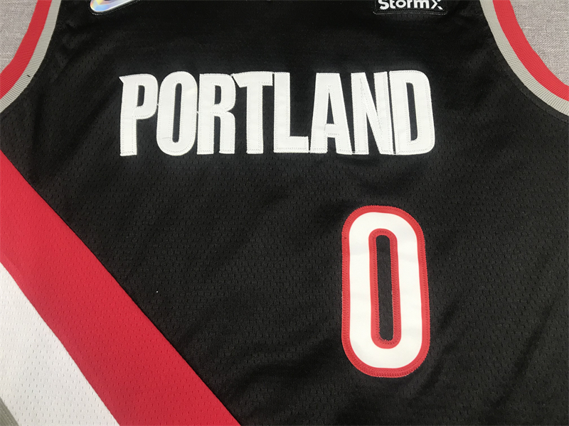 Men's Portland Trail Blazers Damian Lillard #0 Black Swingman Jersey