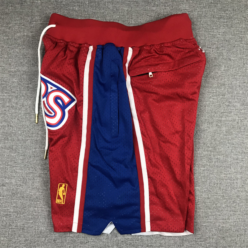 Men's Philadelphia 76ers Red Hardwood Classics Authentic Basketball Shorts