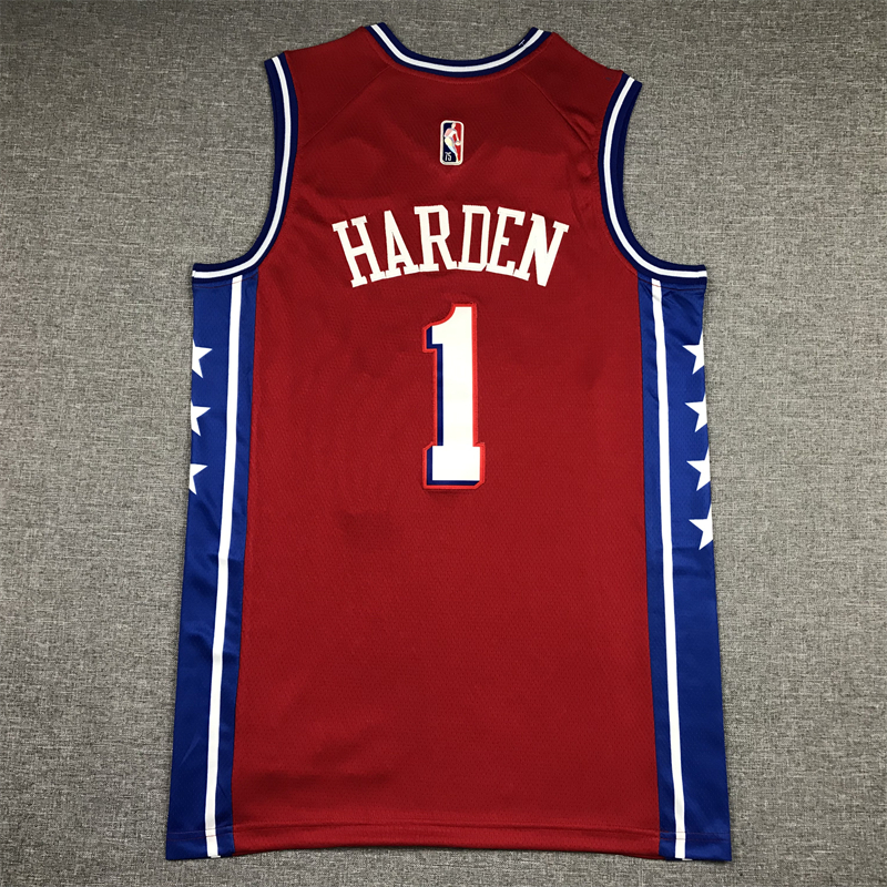 Men's Philadelphia 76ers James Harden Red Fastbreak Replica Player Jersey