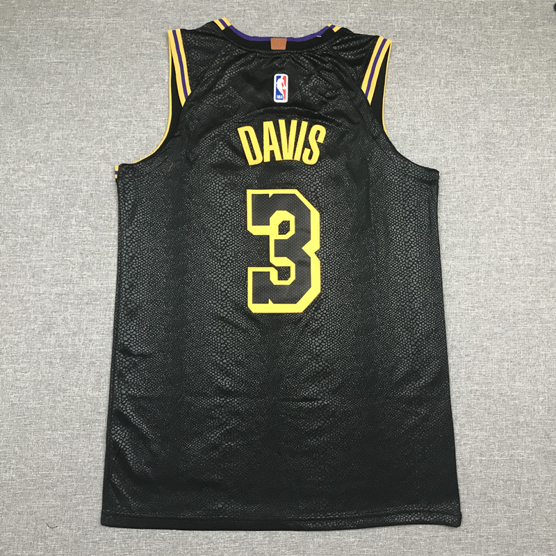 Men's Los Angeles Lakers Anthony Davis Black #3 NBA Swingman Jersey