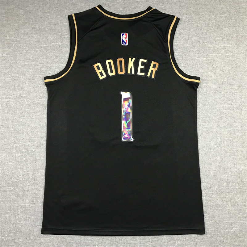 Men's Phoenix Suns Devin Booker #1 Black Swingman Player Jersey