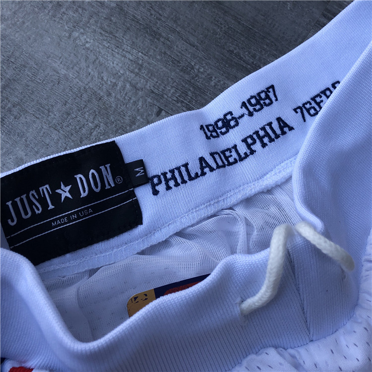 Men's Philadelphia 76ers White Basketball Shorts