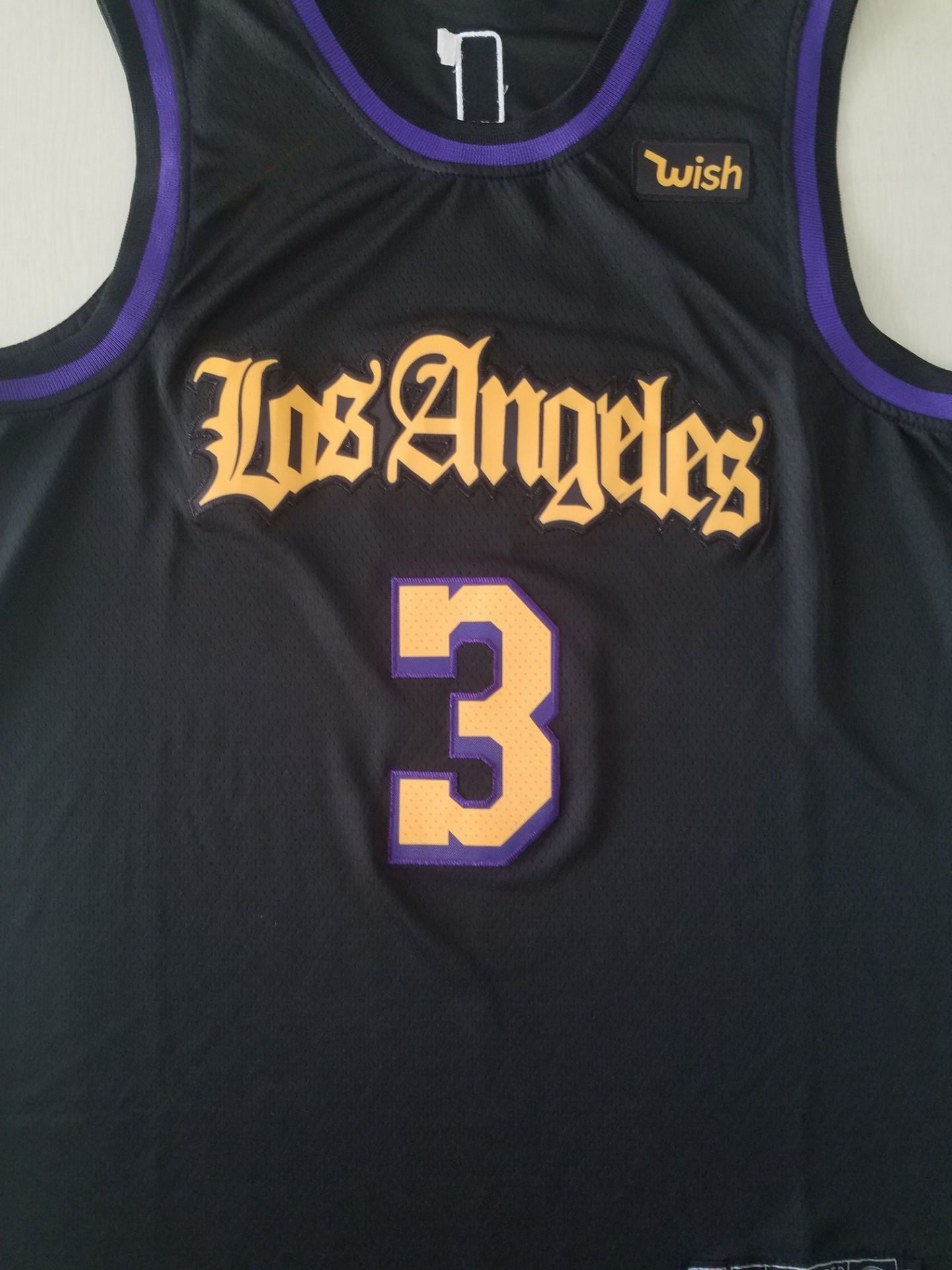 Men's Los Angeles Lakers Anthony Davis Black #3 Swingman Jersey