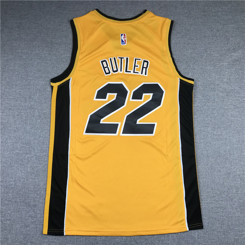 Men's Miami Heat Jimmy Butler #22 NBA Yellow Swingman Jersey