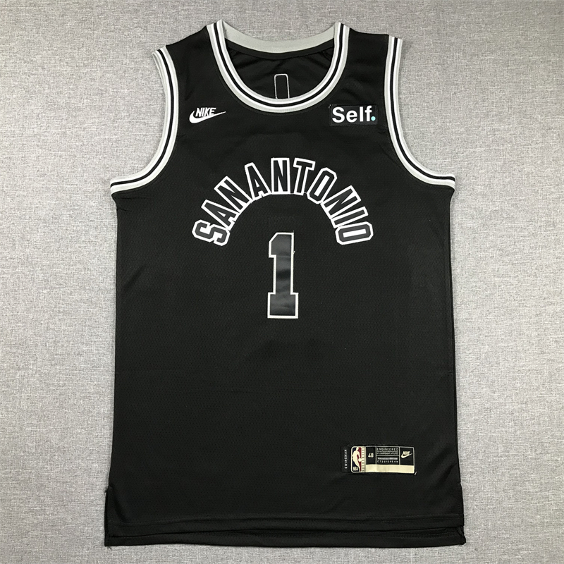 Men's San Antonio Spurs Victor Wembanyama #1 Black 2022/23 Swingman Jersey - Classic Edition
