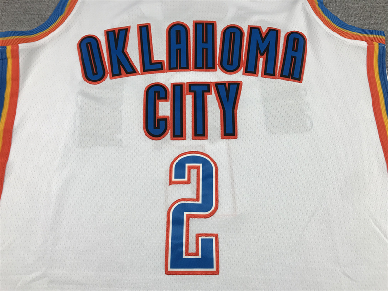 Men's Oklahoma City Thunder Shai Gilgeous-Alexander #2 White 2022/23 Fast Break Replica Jersey - Association Edition