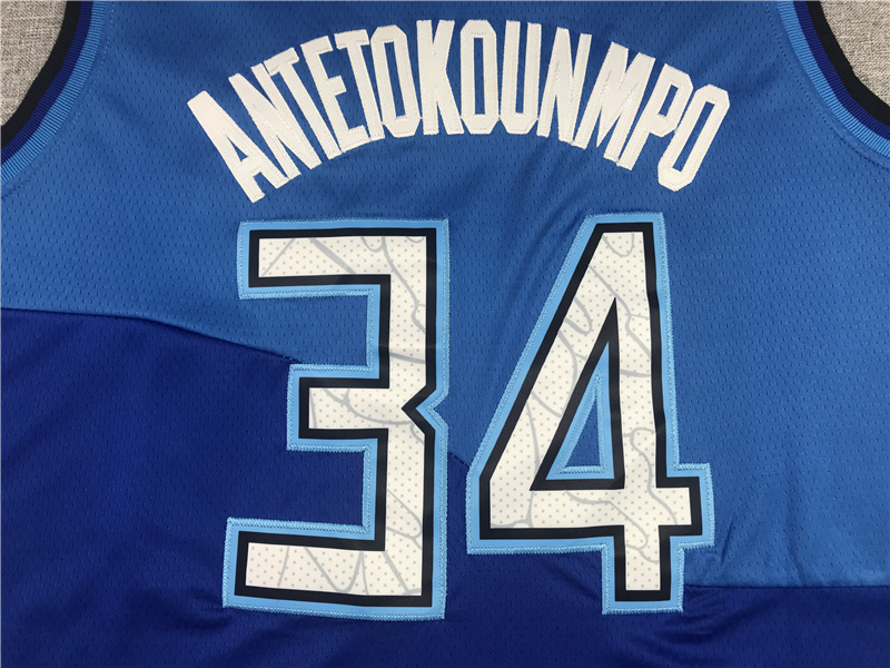 Men's Milwaukee Bucks Giannis Antetokounmpo Blue 2020/21 Swingman Player Jersey