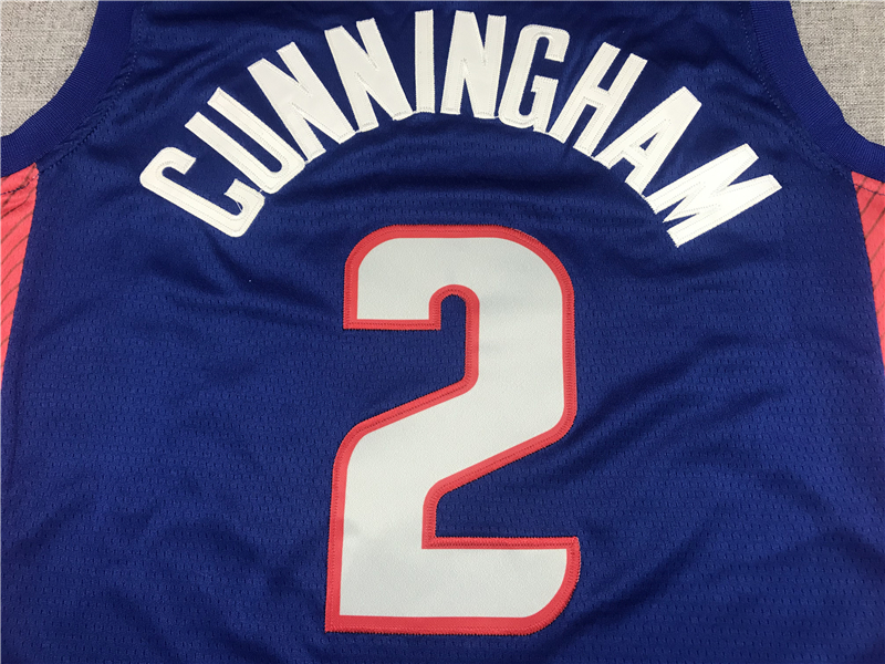 Men's Detroit Pistons Cade Cunningham Blue 2020/21 Swingman Fashion Jersey